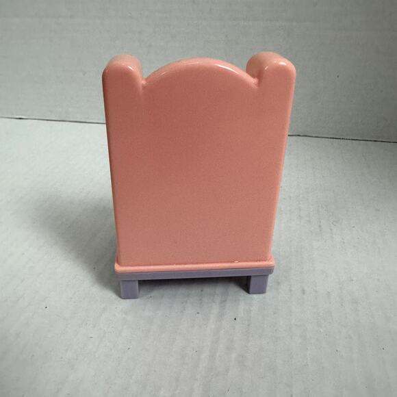 Vintage Playskool Dollhouse Wingback Tufted Armchair Chair Pink Purple Vintage - Picture 3 of 8